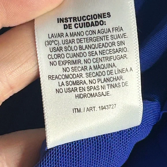 DKNY Blue Ruffle One Piece Swimsuit Ruched Tummy Control Size Small NWT - Picture 6 of 6